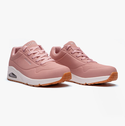 Skechers 73690/BLSH UNO Womens Lace-Up Trainers Blush