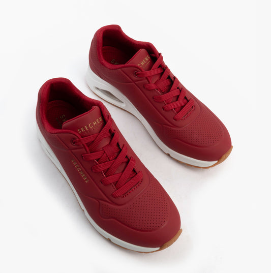 Skechers UNO - STAND ON AIR Womens Trainers Dark Red