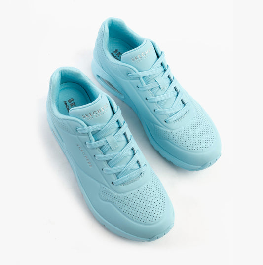 Skechers UNO - STAND ON AIR Womens Trainers Light Blue