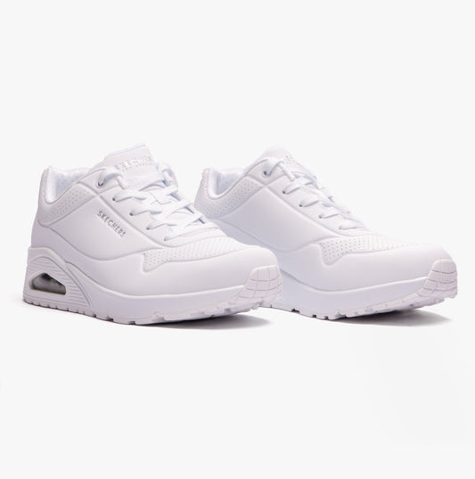 Skechers 73690/W UNO Womens Lace-Up Trainers White