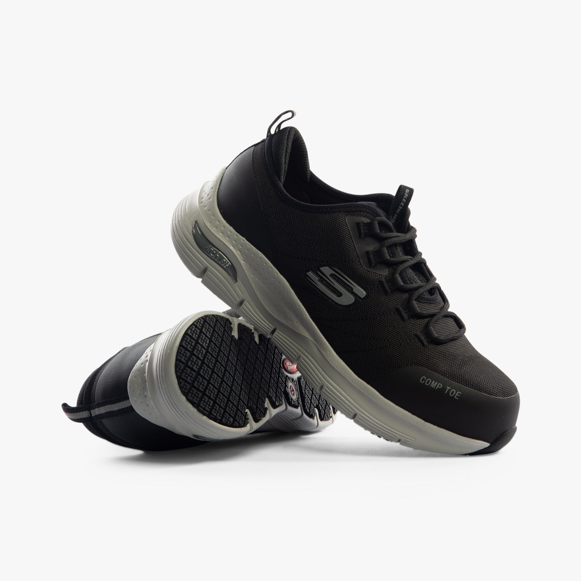 Skechers Work 108075EC ARCH FIT SR - EBINAL Womens Safety Trainers Black/Grey