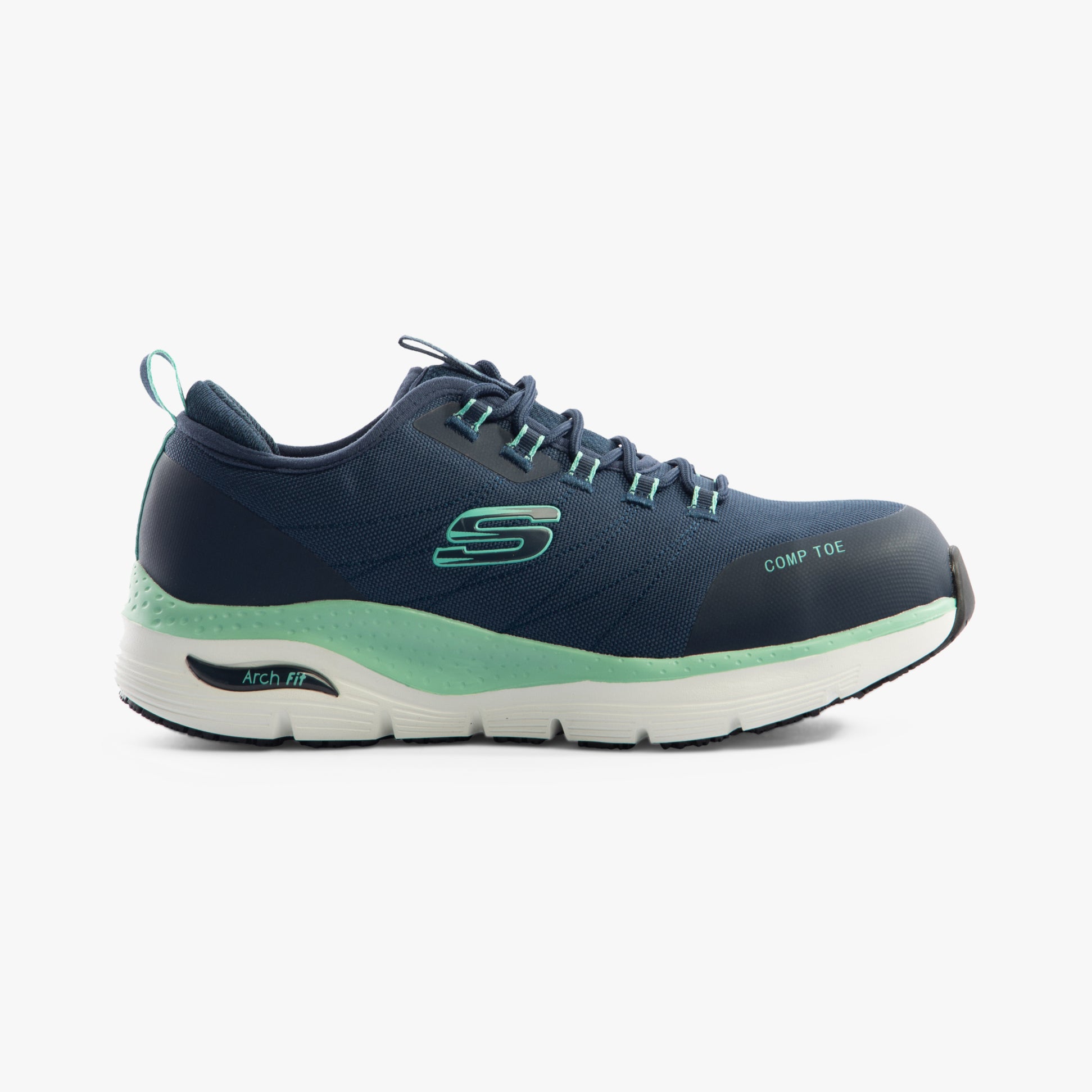 Skechers Work 108075EC ARCH FIT SR - EBINAL Womens Safety Trainers Navy/Aqua
