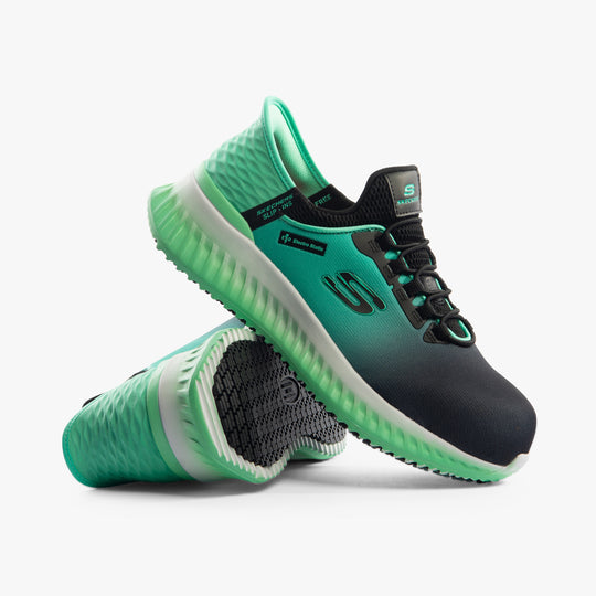 Skechers Work 108152EC Tilido - Ombray Womens Composite Toe ESD Safety Trainers Black/Teal
