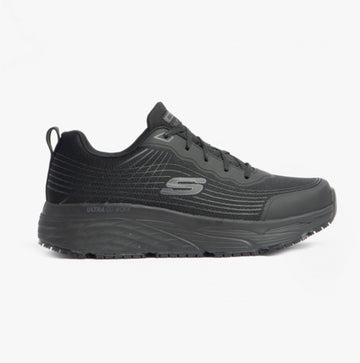 Skechers Work 200021EC/BLK MAX CUSHIONING ELITE SR RYTAS Mens Mesh Occupational Trainers Black