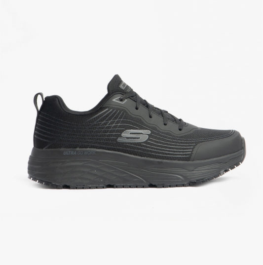 Skechers Work 200021EC/BLK MAX CUSHIONING ELITE SR RYTAS Mens Mesh Occupational Trainers Black