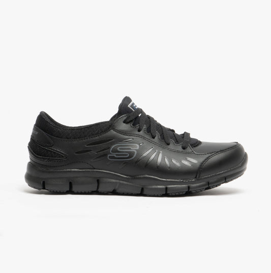 Skechers Work 76551EC/BLK RELAXED FIT - ELDRED SR Womens Leather Anti-Slip Shoes Black