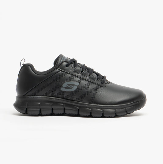 Skechers Work 76576EC/BLK RELAXED FIT: SURE TRACK - ERATH SR Womens Leather Anti-Slip Shoes Black
