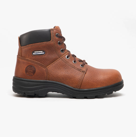 Skechers Work 77009EC/BRN RELAXED FIT - WORKSHIRE ST Mens Leather Safety Boots Brown