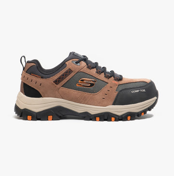 Skechers Work 77183EC/BRBK GREETAH Mens Suede Safety Trainers Brown/Black