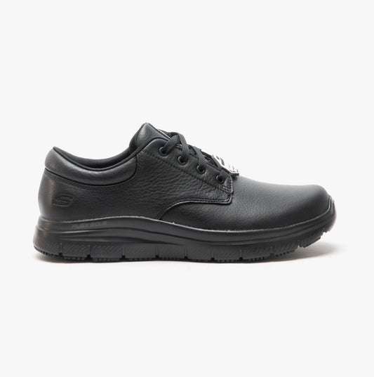 Skechers Work 77513EC/BLK FLEX ADVANTAGE SR - FOURCHE Mens Leather Trainers Black