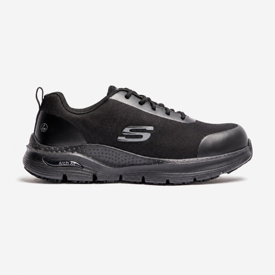 Skechers Work 200086EC Arch Fit SR - Ringstap Mens Steel Toe ESD Safety Trainers Black