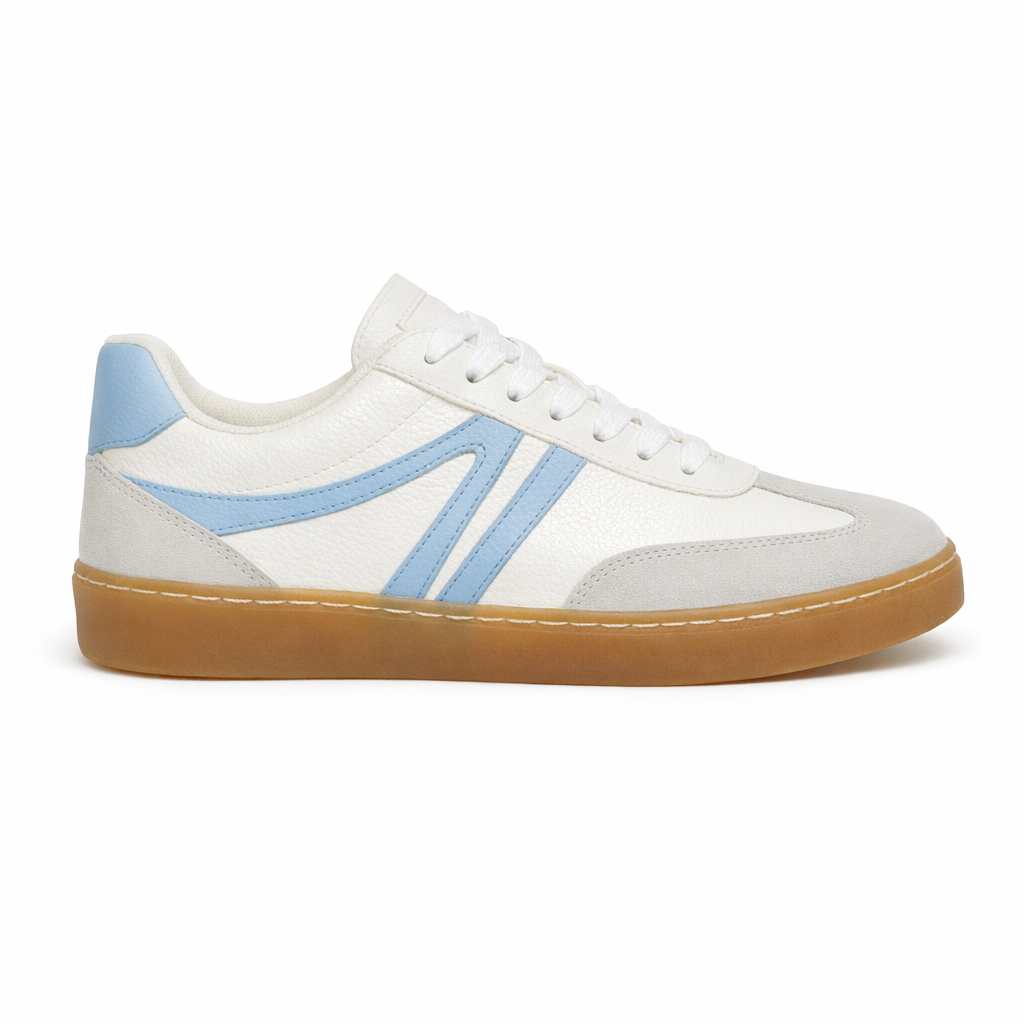 Cipriata REDA Womens Casual Trainers White Grain/Sky Blue
