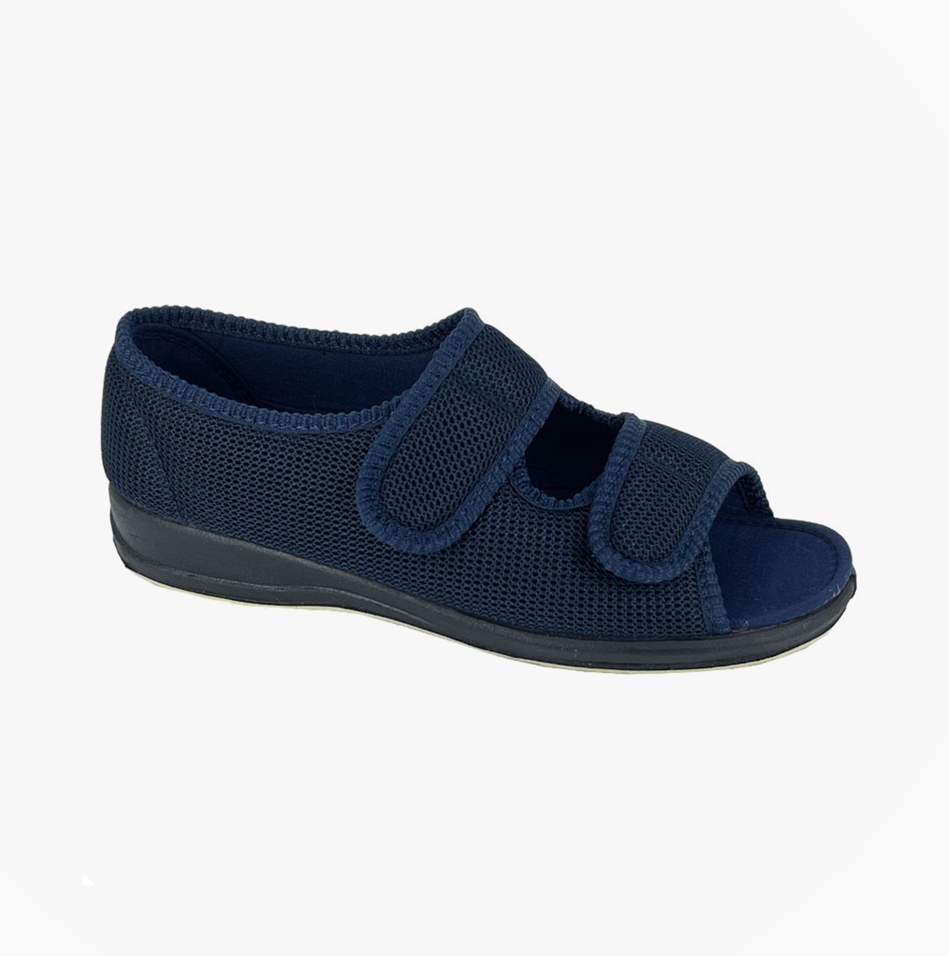 Sleepers BETTY Womens Touch Fasten/Velcro Slippers Navy Blue