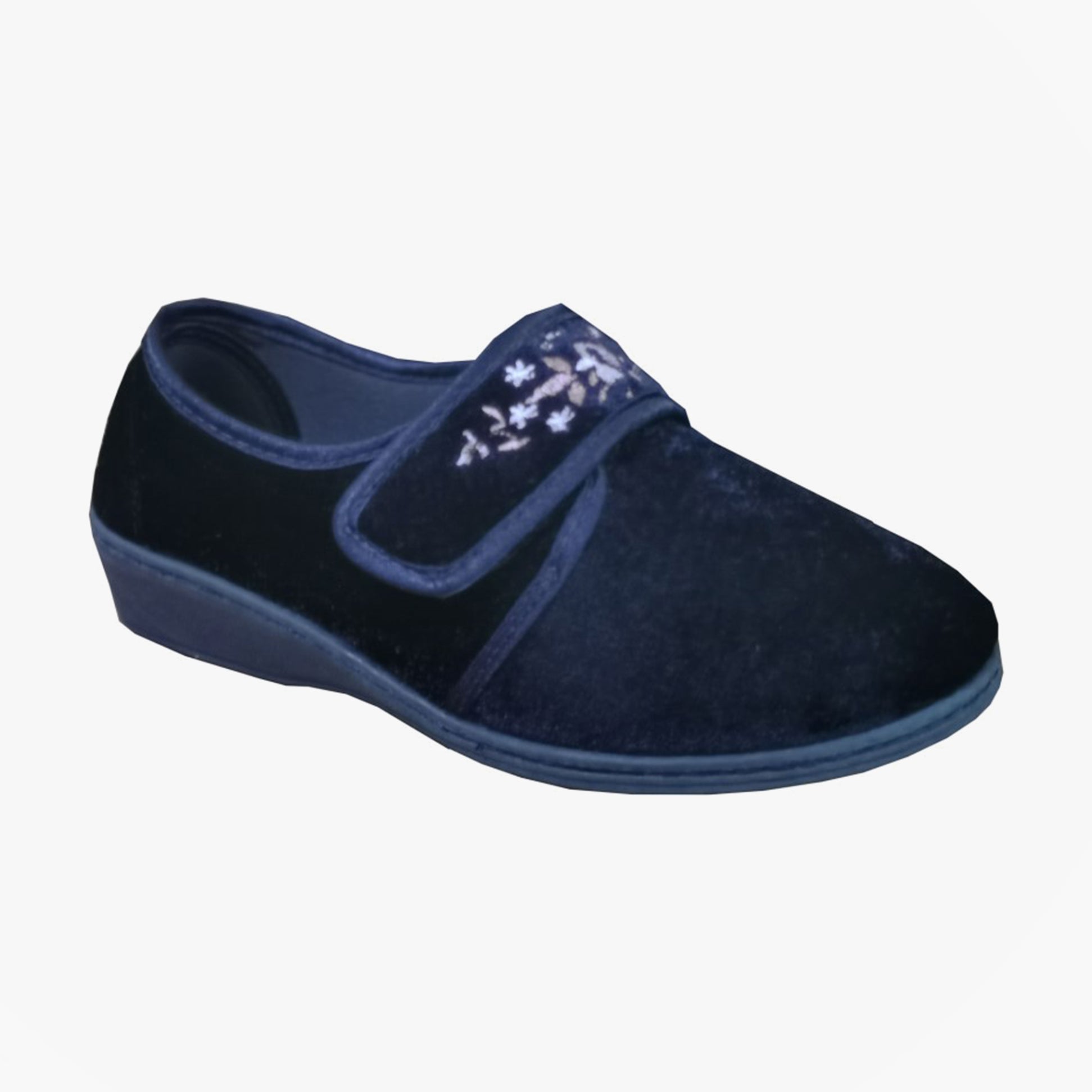 Sleepers ELSIE Womens Touch Fasten/Velcro Slippers Navy