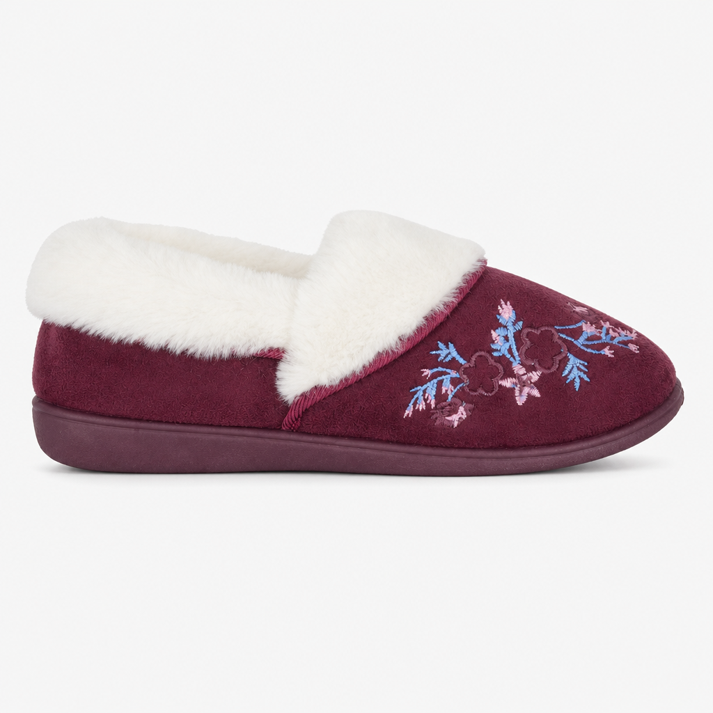 Sleepers CLARE Womens Full Slippers Burgundy