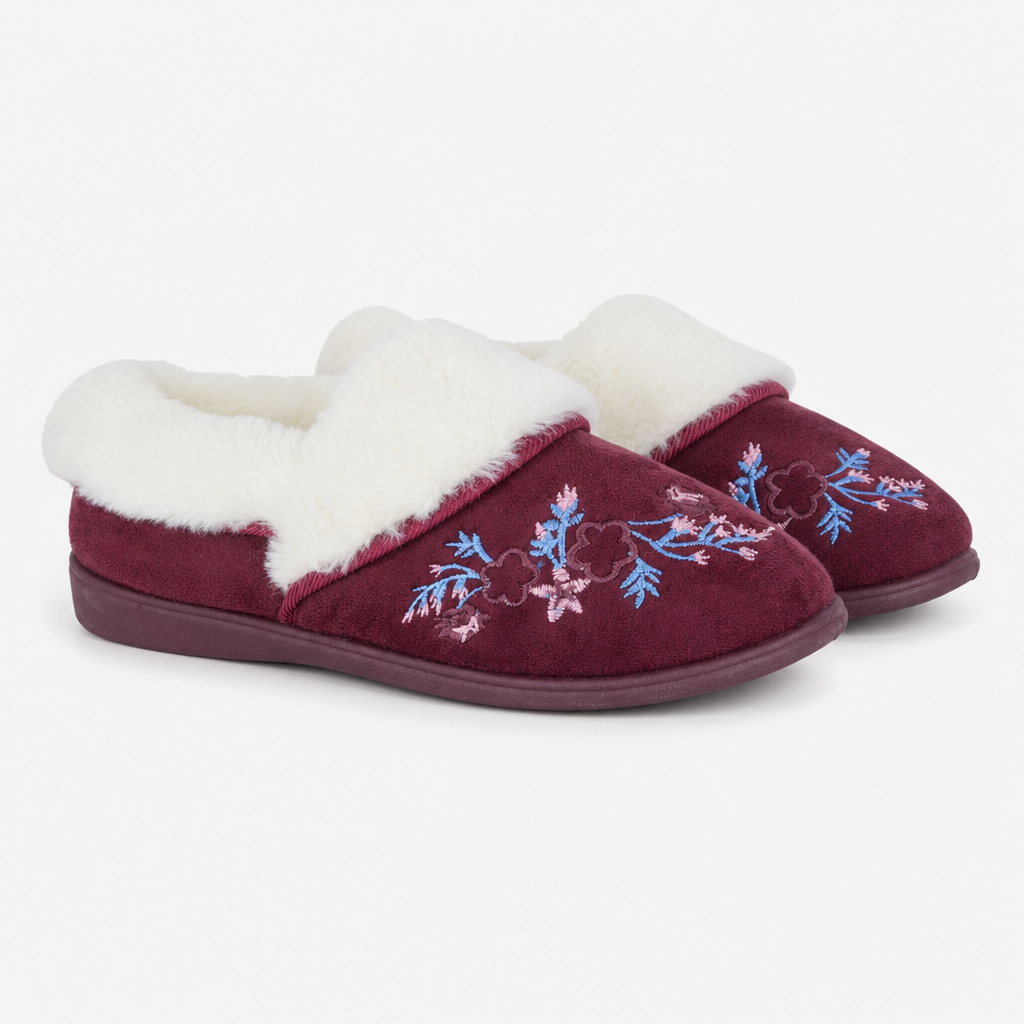 Sleepers CLARE Womens Full Slippers Burgundy