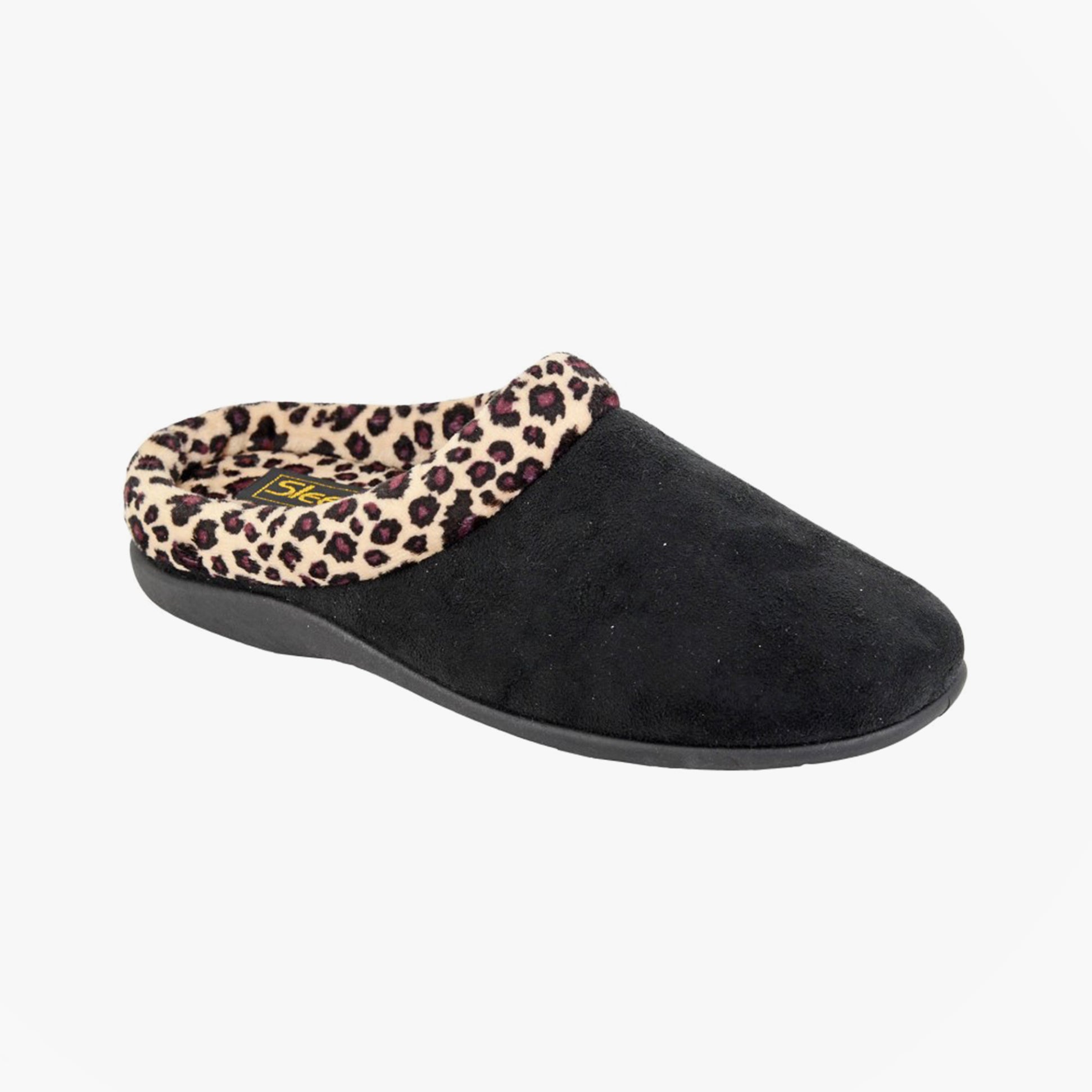 Sleepers CARMEN Womens Mules Slippers Black/Ocelot
