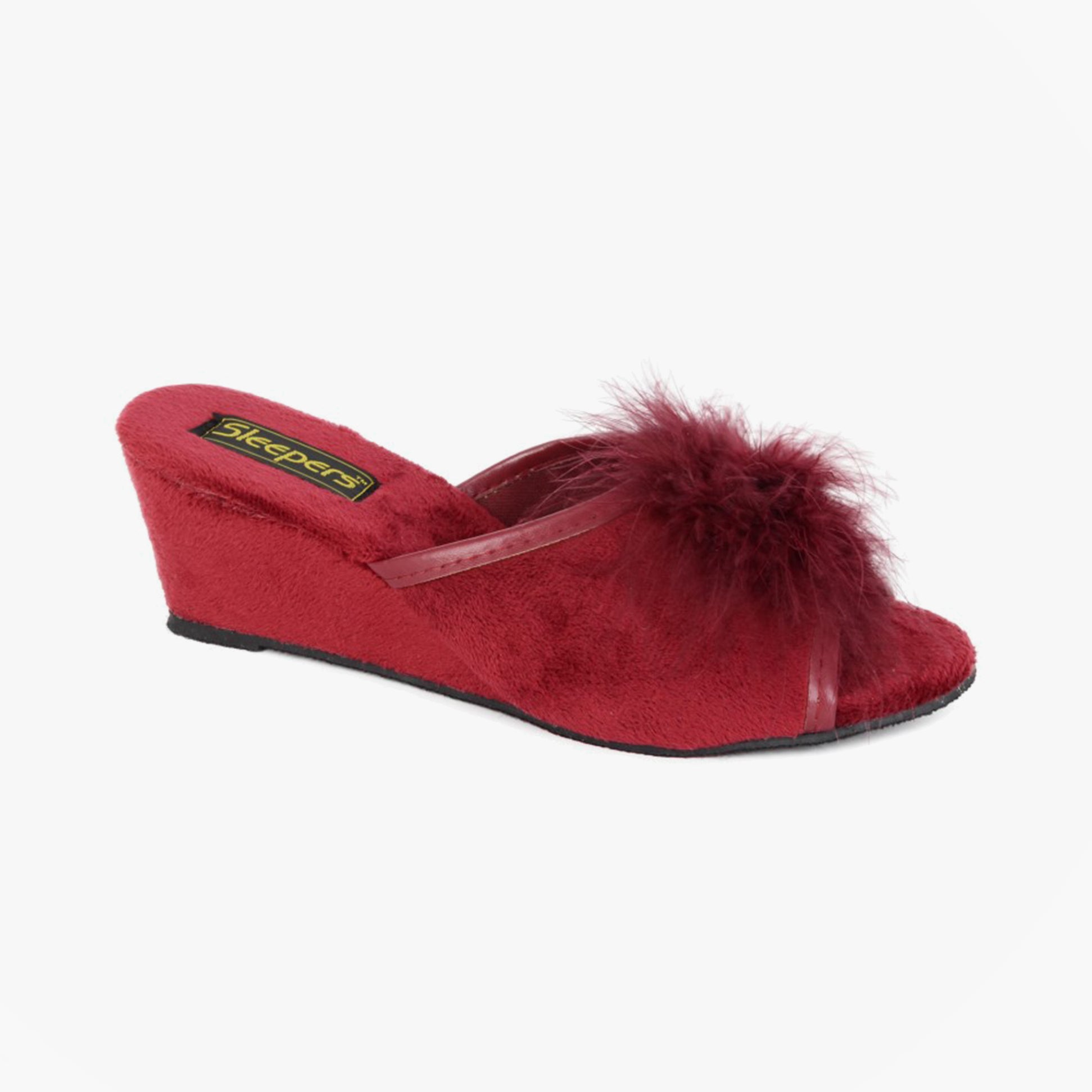 Sleepers ANNE Womens Mules Slippers Burgundy