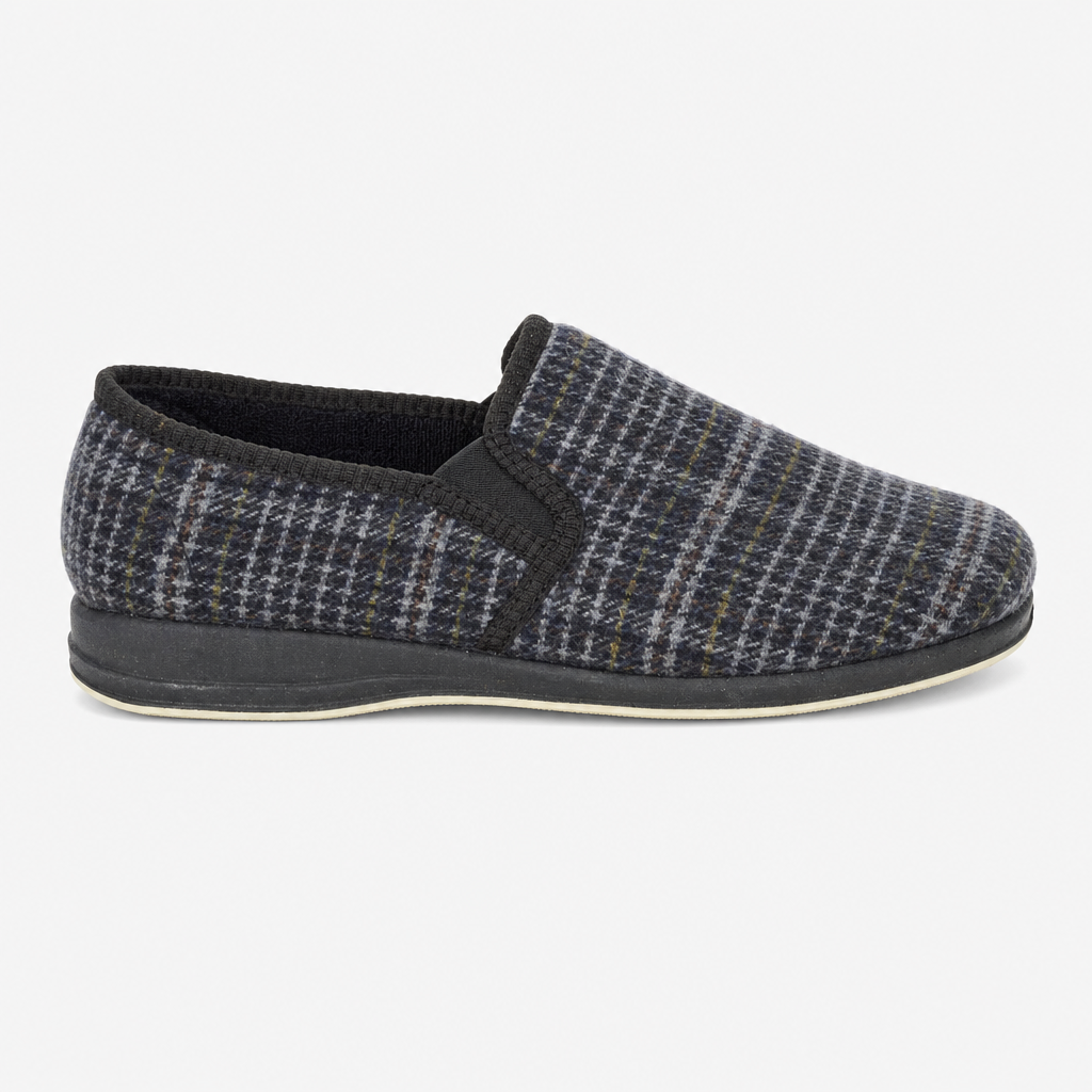 Sleepers JOSEPH Mens Full Slippers Grey Check