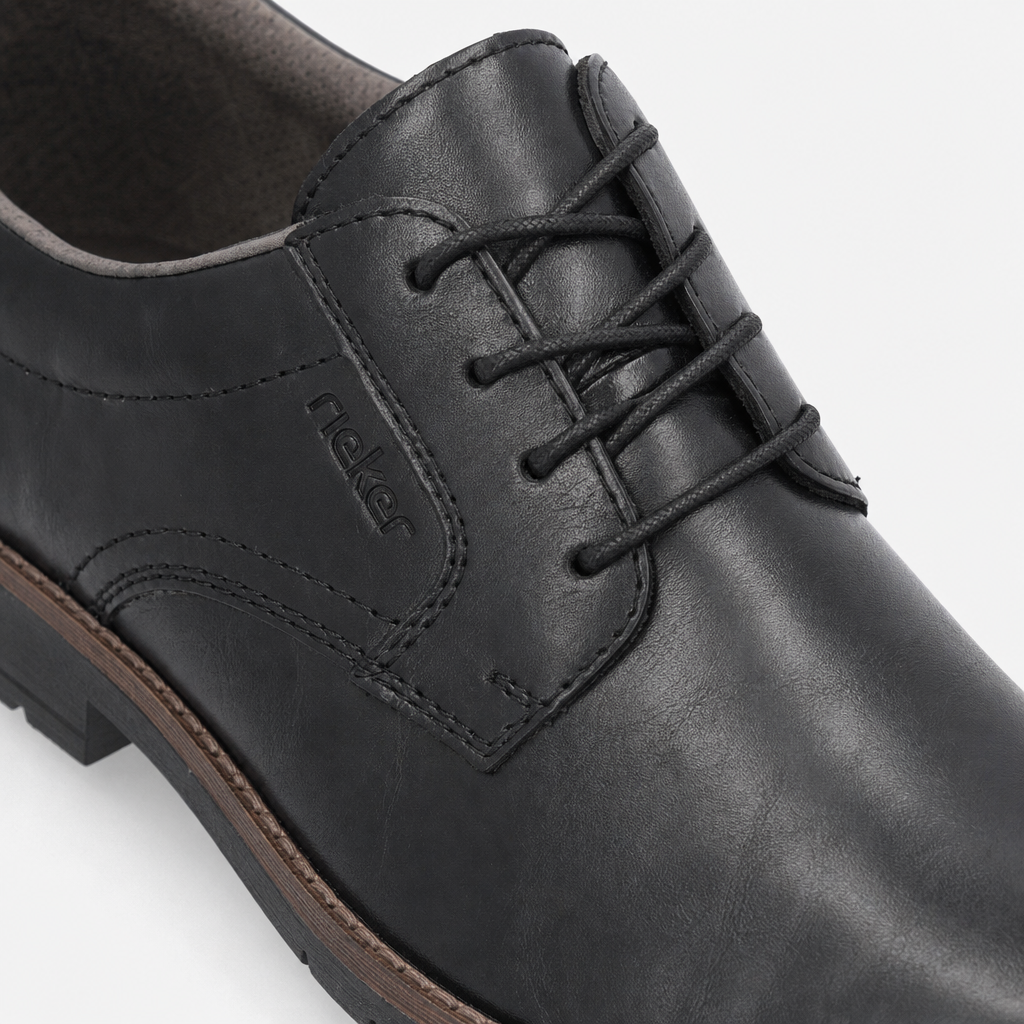 Rieker 13900 Mens Lace-Up Shoes Black/Smoke