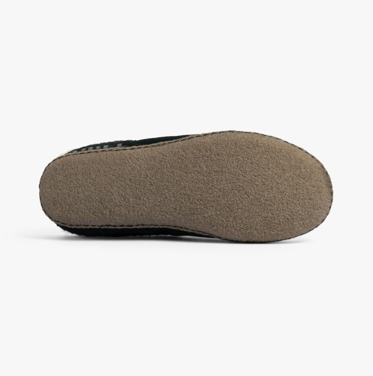 Sorel LANNER Mens Slippers Black bottom view showing rubber sole for traction and comfort.