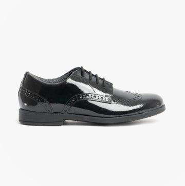 Start-Rite BROGUE PRI Girls Leather Lace Up School Shoes Patent Black