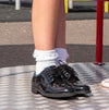 Start-Rite BROGUE PRI Girls Leather Lace Up School Shoes Patent Black