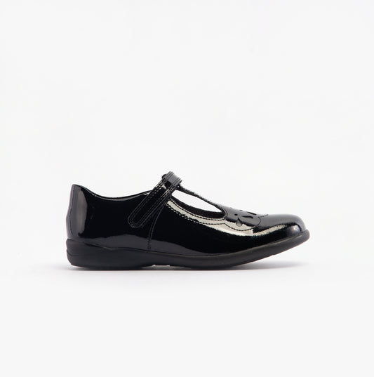 Start-Rite POPPY Girls Patent School Shoes Black