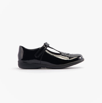 Start-Rite POPPY Girls Patent School Shoes Black