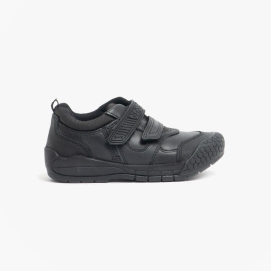 Start-Rite STRIKE Boys Leather Touch Fasten School Shoes Black