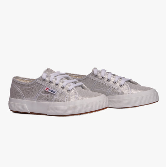 Superga 2750 LAMEW Womens Trainers Grey Silver