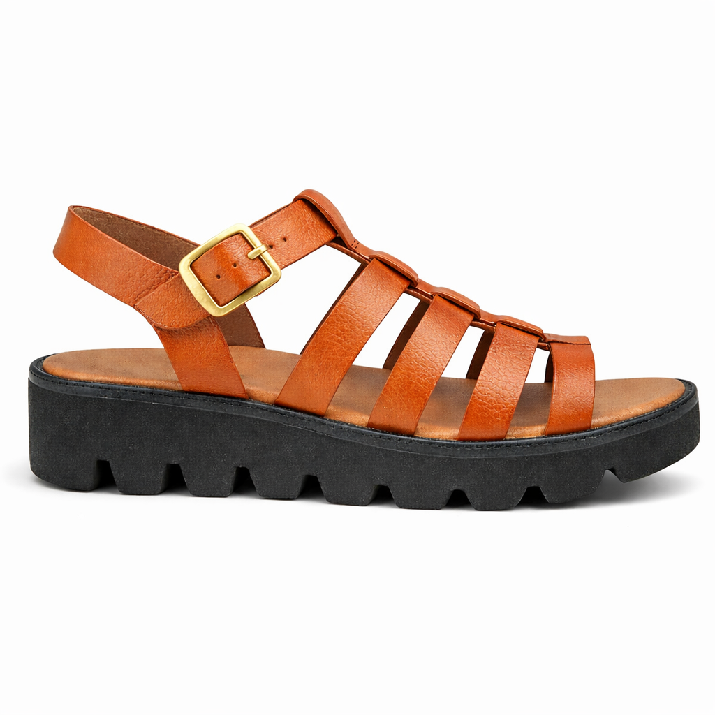 Cipriata AZIA Womens T-strap Sandals Tan