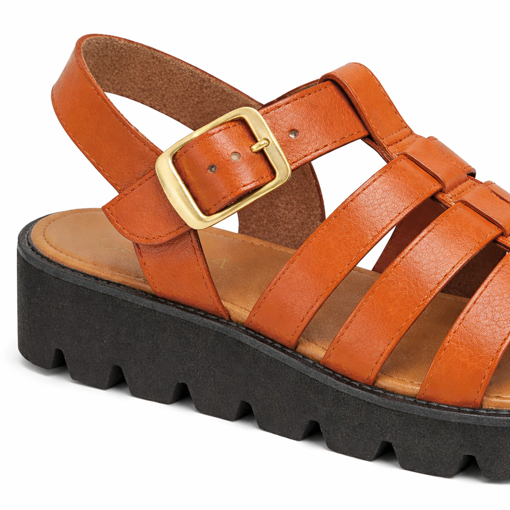 Cipriata AZIA Womens T-strap Sandals Tan
