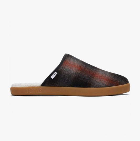 TOMS HARBOR Mens Felt Mule Slippers Red
