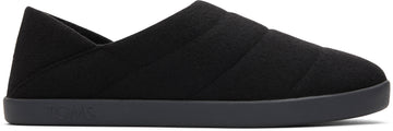 TOMS EZRA COTTON FELT FLEECE Mens Slippers Black
