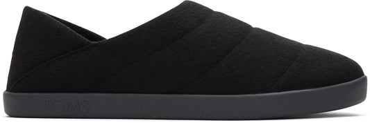 TOMS EZRA COTTON FELT FLEECE Mens Slippers Black