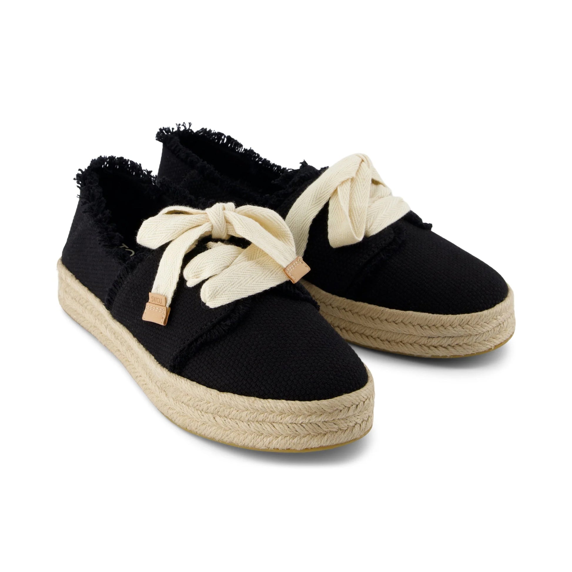 TOMS CAROLINA LACE UP Womens Espadrille Shoes Black