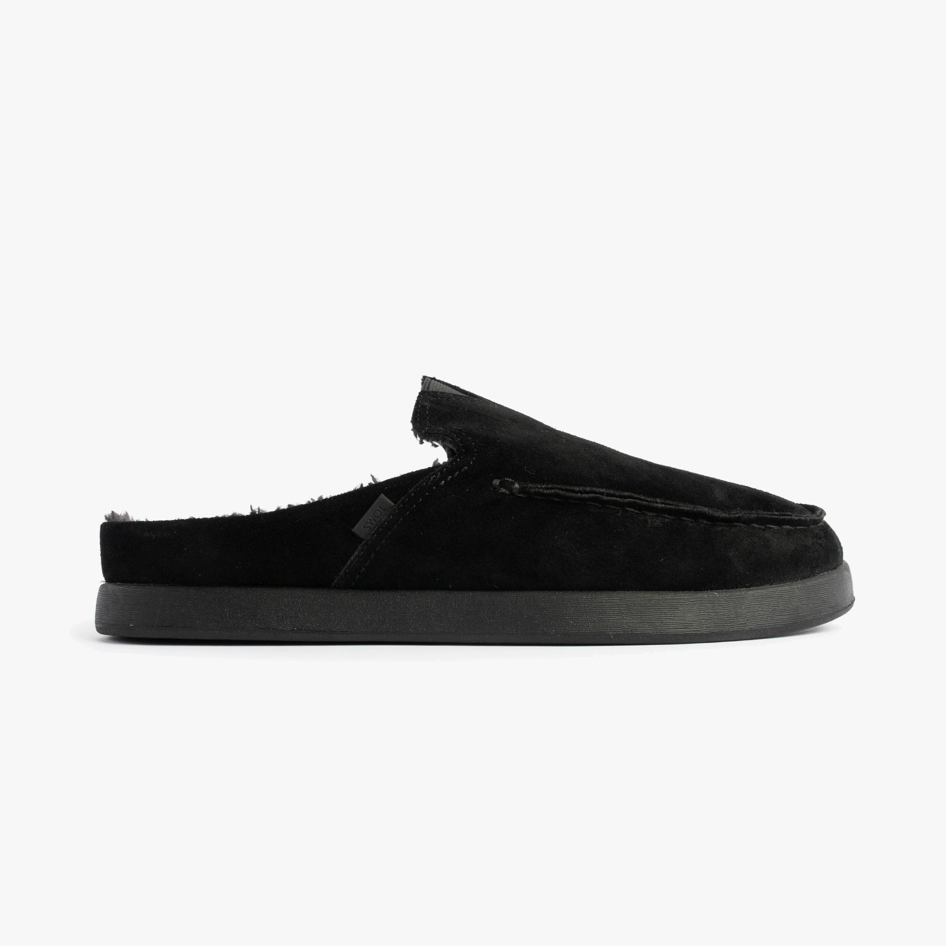 TOMS ALONSO MULE Mens Slippers Faux Shearling Lined Mule Black