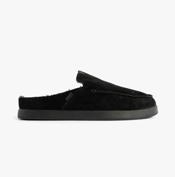 TOMS ALONSO MULE Mens Slippers Faux Shearling Lined Mule Black