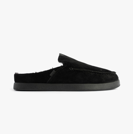 TOMS ALONSO MULE Mens Slippers Faux Shearling Lined Mule Black