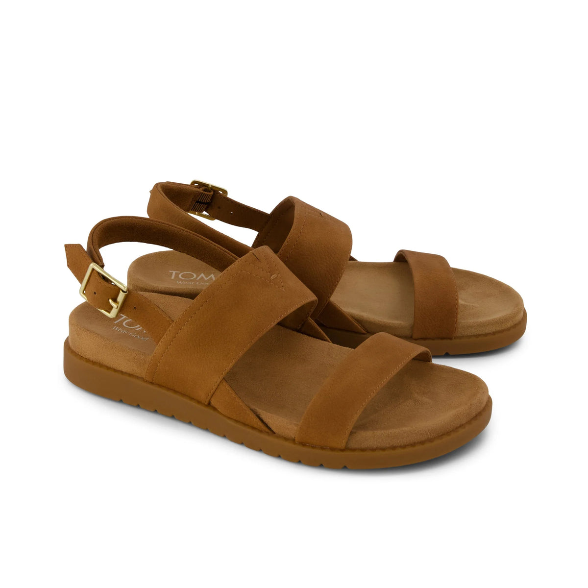 TOMS MARIN Womens Cross Strap Sandals Medium Brown