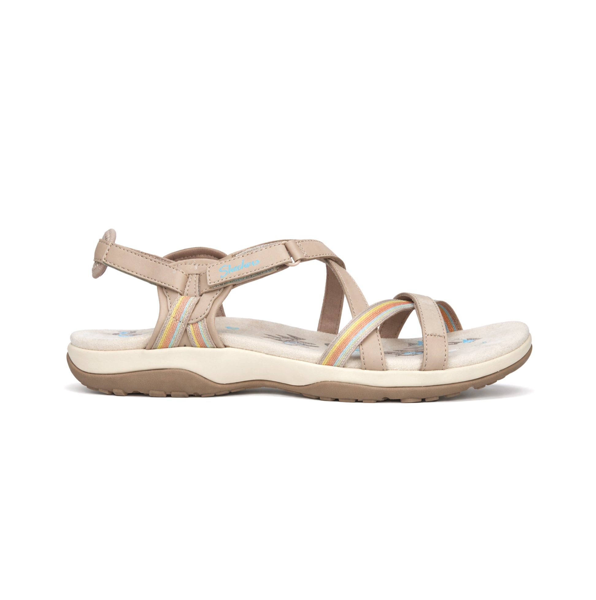 Skechers REGGAE SLIM - SUN ARRAY Womens Cross Strap Sandals Taupe