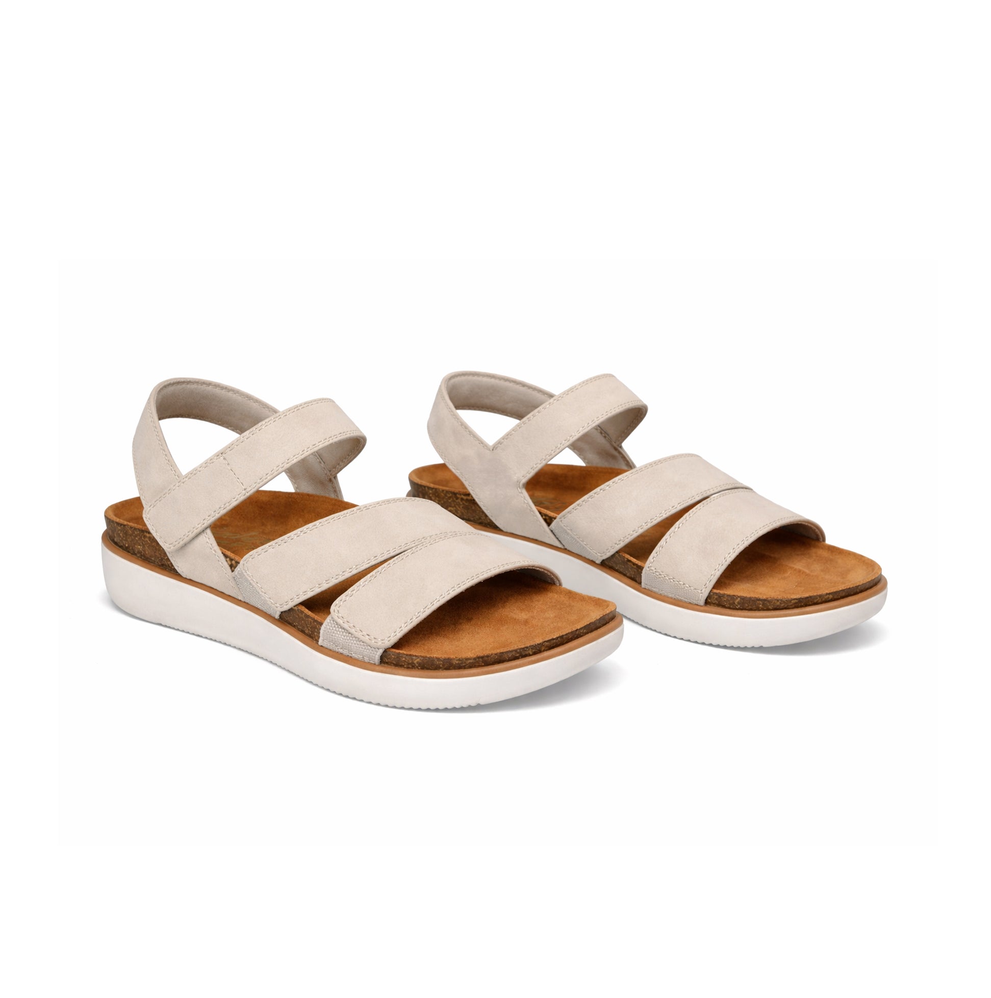 Skechers LIFTED COMFORT Womens Ankle Strap Sandals Taupe