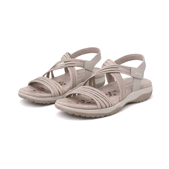 Skechers REGGAE SLIM - SUNNYSIDE 2.0 Womens Cross Strap Sandals Taupe