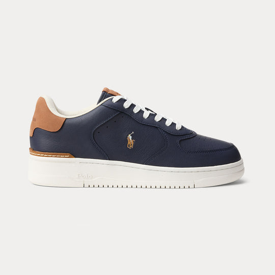 Polo Ralph Lauren Masters Court Mens Casual Trainers Navy/Tan