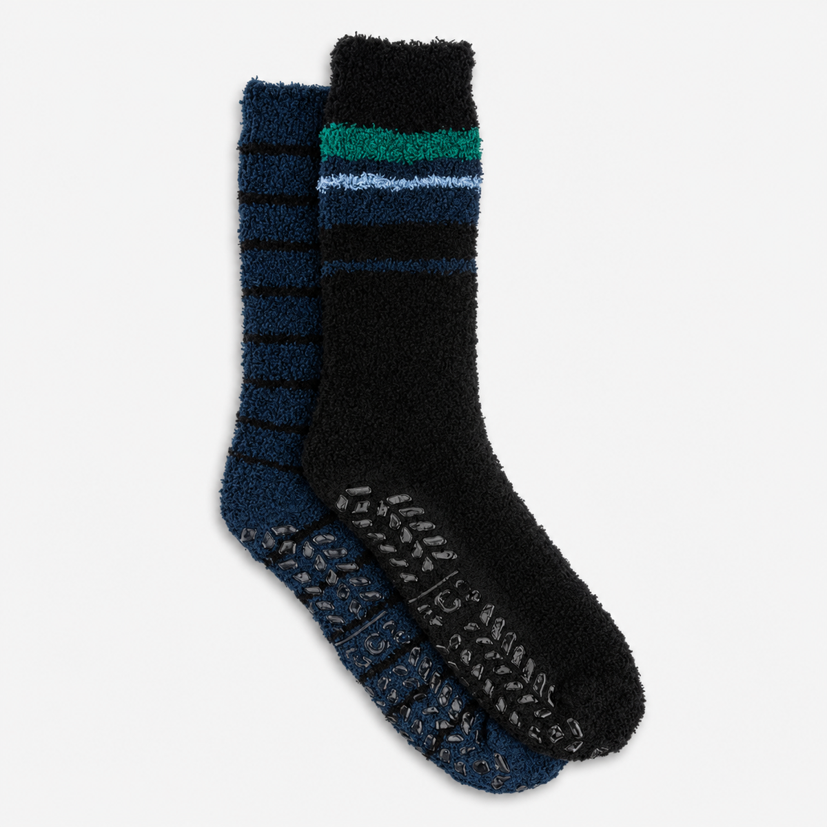 Totes Toasties SUPERSOFT TWIN PACK SLIPPER SOCKS Mens Slipper Socks Blue / Teal Mix