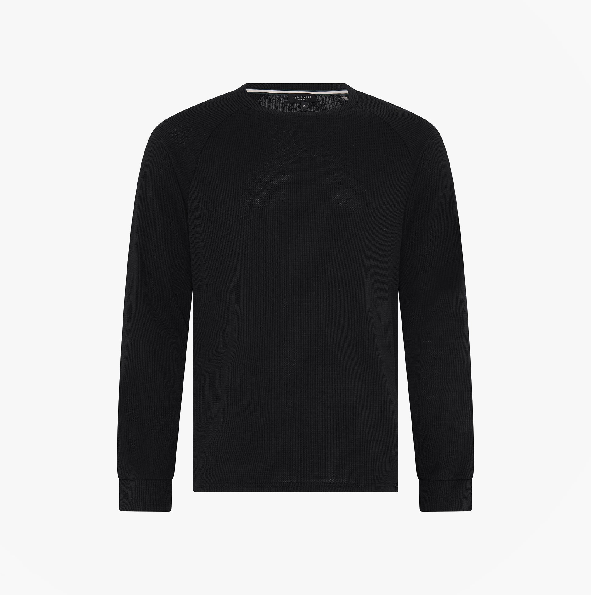 Ted Baker Ted Baker WAFFLE LONG SLEEVE SHIRT & JOGGER SET Mens Loungewear Black