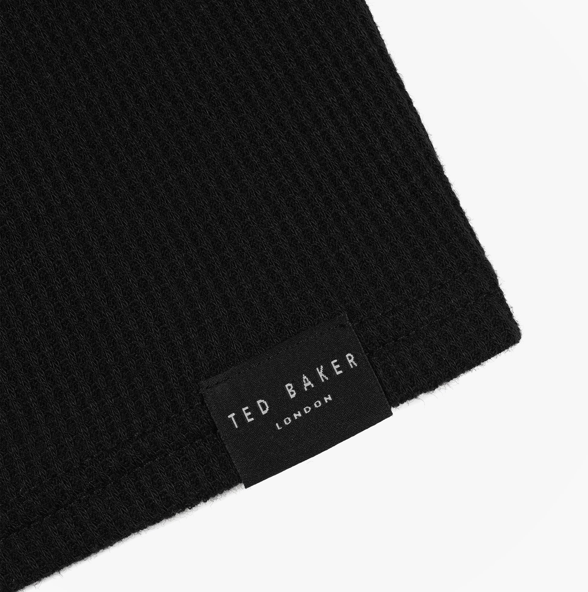 Ted Baker Ted Baker WAFFLE LONG SLEEVE SHIRT & JOGGER SET Mens Loungewear Black