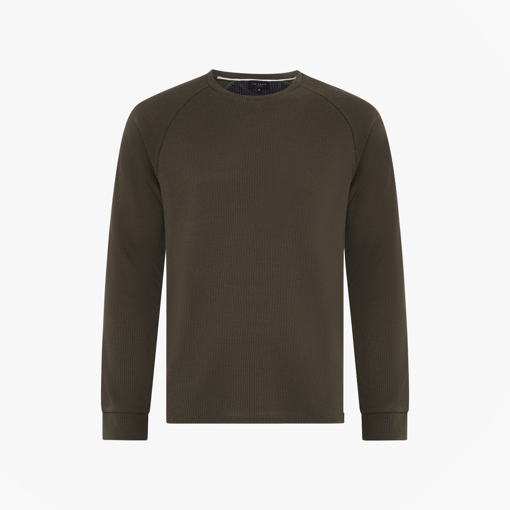 Ted Baker Ted Baker WAFFLE LONG SLEEVE SHIRT & JOGGER SET Mens Loungewear Khaki