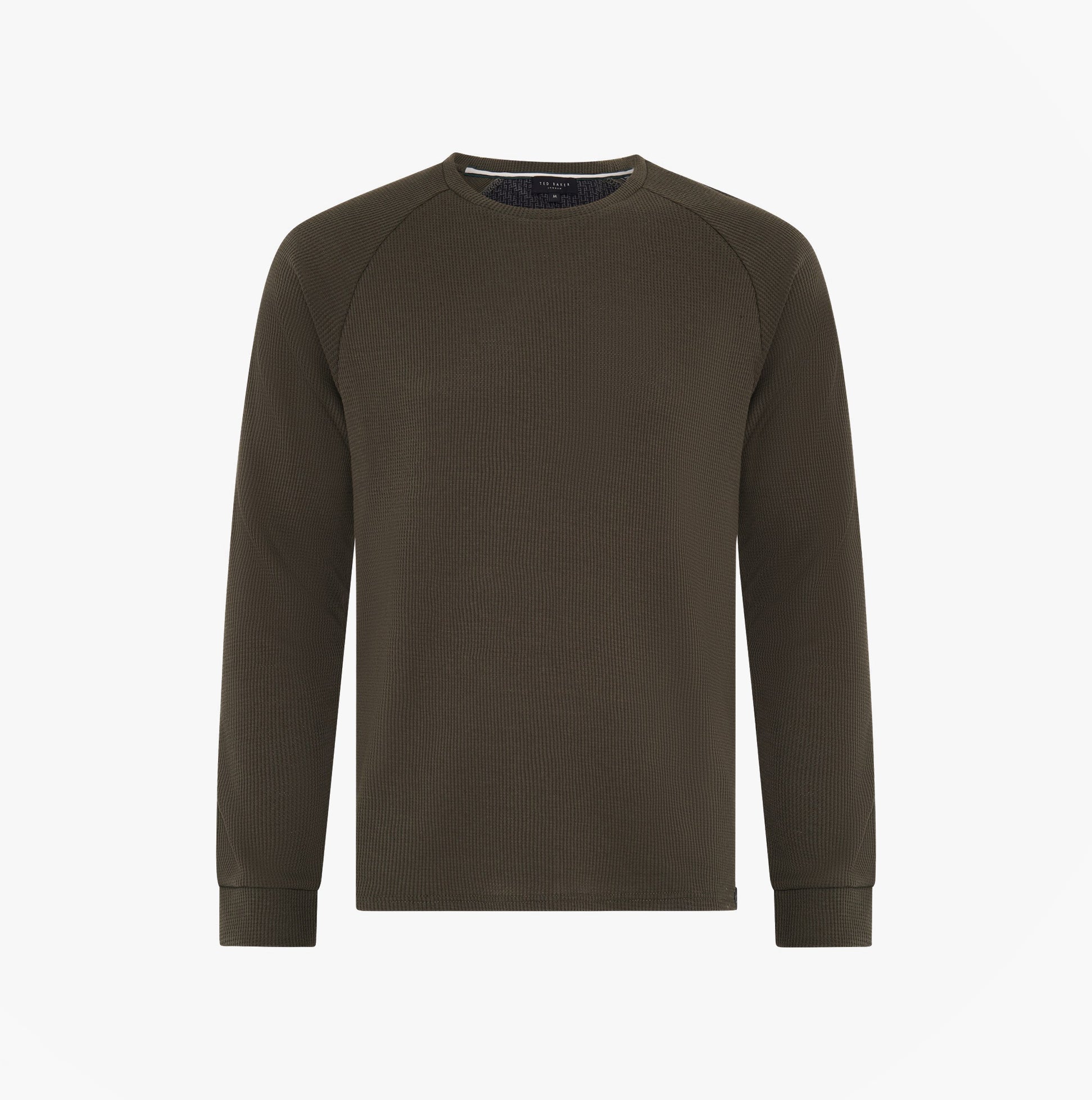 Ted Baker Ted Baker WAFFLE LONG SLEEVE SHIRT & JOGGER SET Mens Loungewear Khaki